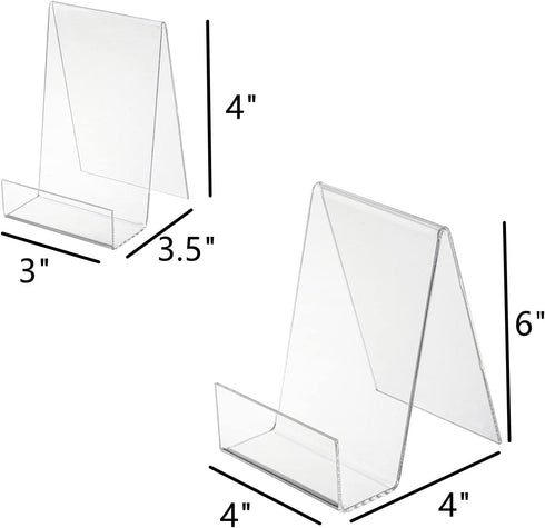 Dicunoy 10PCS Acrylic Book Stands, Clear Display Easel, Art Display Holder for Picture Album, Brochure, Paperbacks on Tabletop, Shelves, Classroom, Library, Store