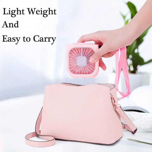 Portable Mini Neck Fan, Quiet Handheld USB Rechargeable Fan for Home Office Outdoor Travel