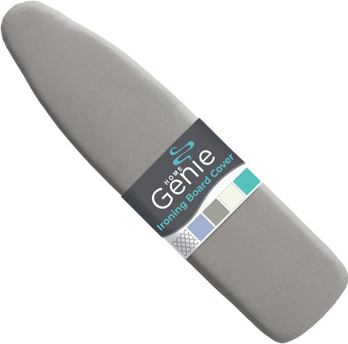 HOME GENIE Ironing Board Cover, Silicone Coating, Full Size Scorch Resistant Padding, Heavy Duty Silver Covers