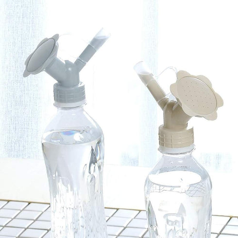 White Bottle Cap Sprinkler, 2 in 1 Reusable Plastic Nozzle for Flower Bottle Watering Cans, Garden Tool (Grey)