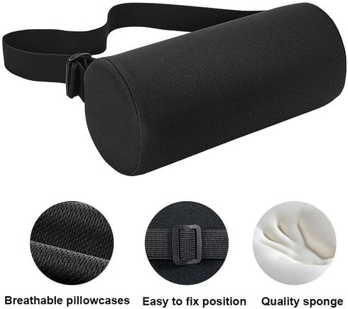 Patty Both Adjustable Lumbar Support Pillow, Memory Foam Back Cushion with Washable Cover for Travel, Office, Car