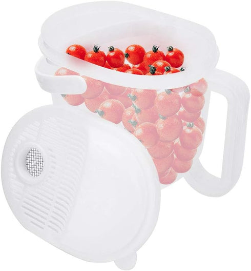 Multi-Function Rice Washing Tool, Resin Material Strainer with Ergonomical Handle for Rice/Beans/Grapes Cleaning