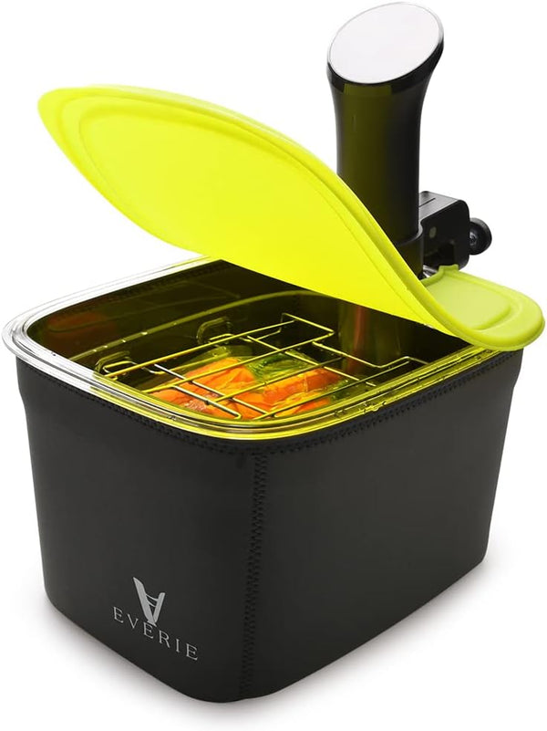 EVERIE 12-Quart Sous Vide Container with Built-in Rack, Collapsible Silicone Lid, Compatible with All Sous Vide Cookers