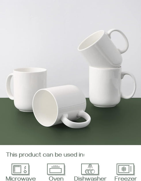 20 oz Set 6 Set, DOWAN Large Coffee Mugs with Handle, Ceramic Cup of for Tea Hot Cocoa, Mug Gifts Soft White