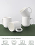 20 oz Set 6 Set, DOWAN Large Coffee Mugs with Handle, Ceramic Cup of for Tea Hot Cocoa, Mug Gifts Soft White