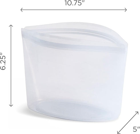 Stasher Premium Silicone Reusable Food Storage Bag, Clear, 6-Cup Bowl, Microwave, Sous Vide, Dishwasher Safe