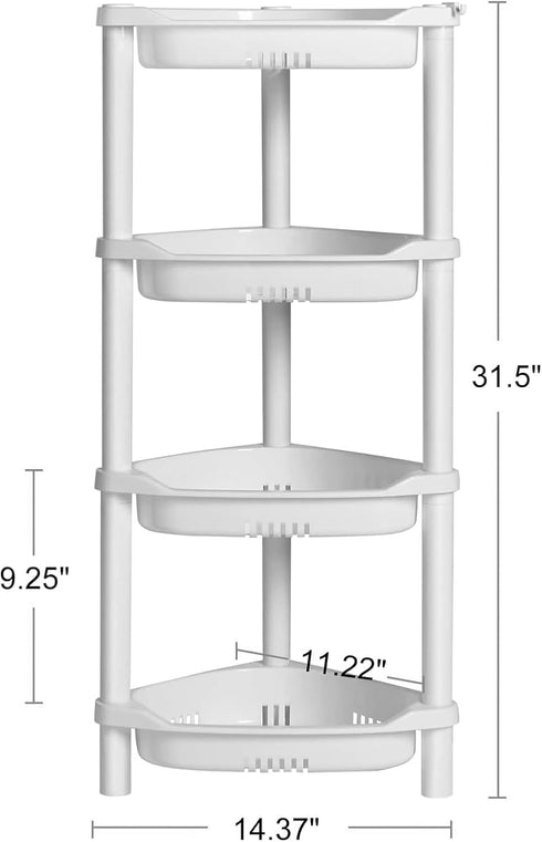 4 14.4 11.2 31.5 Inches, ELYKEN Tier Shower Caddy Organizer Shelf Corner, x x Rustproof, Plastic Shower Rack Stands