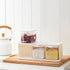 2 Pack 3 Set Hedume Grids Clear Seasoning Box with Handle and Spoon, Seasoning Storage Container Rack Combo