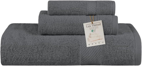 Lux Thread Egyptian Cotton Towel Set - 3 Piece | Ultra Soft 100% 600