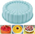 Flower Shape Silicone cake mold,Non-stick Silicone Fluted Pans, Perfect Bakeware for Cake, 7.6 Inch,Blue by QinhBting