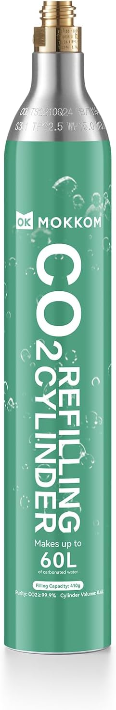 MOKKOM CO2 Cylinder for Soda Maker, CO2 Exchange Canister, Threaded Style, Compatible