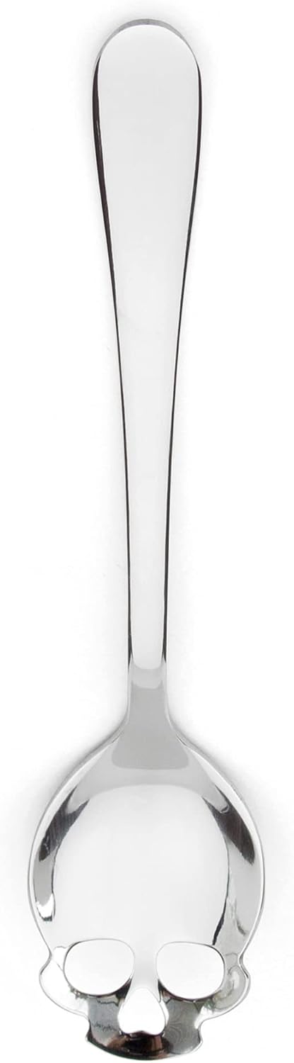 Suck UK Tea Stainless Steel Mini Spoons, Kitchen Accessories for Spooky Gothic Skull Decor