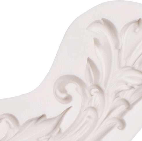 Feather Silicone Molds Baroque Fondant, 3 Pack Lace Scroll Chocolate Molds for Cake Decoration, DIY Baking