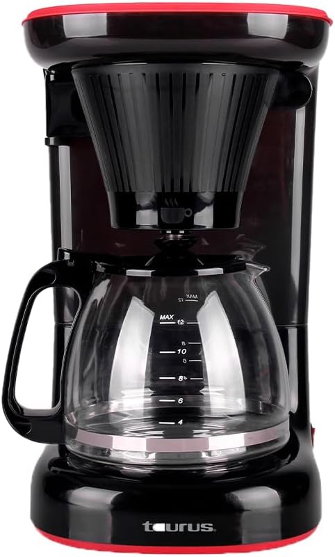Taurus Velvet COFFEMAKER, 38.4 oz Glass Jar, Modern Design Coffee Machine, 700 Watts Power