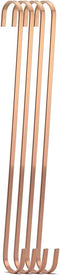 4-Pack 16 Inch Rose Gold Steel Hanging Flat Hooks, Heavy-Duty S Shaped Hooks for Kitchenware, Plants, Towels