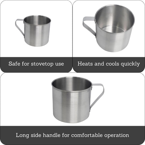 IMUSA USA R200-10WM Aluminum Mug for Stovetop or Camping, 0.7 Quart, Silver