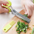 Herbal Scissors Stainless Steel 5 Blade Kitchen Scissors, Mince Fresh Herbs & Leafy Greens, Green