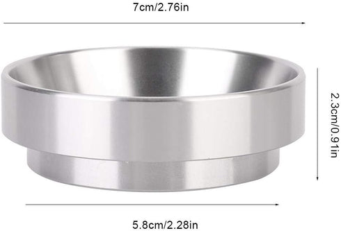Fdit Aluminum Alloy Universal Coffee Magnetic Dosing Ring Replacement, Silver (58mm)