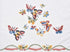 GOHD - 3pcs Kitchen Curtain/Cafe Curtain Set, Air-Brushed Flying Butterfly Design (Swag & 36" Tiers Set)