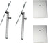DZLOHAS Countertop 2 Sets Shoe Display Stand Silver, Risers Stand Adjustable Shoe Rack Retail Supplies Stainless Steel