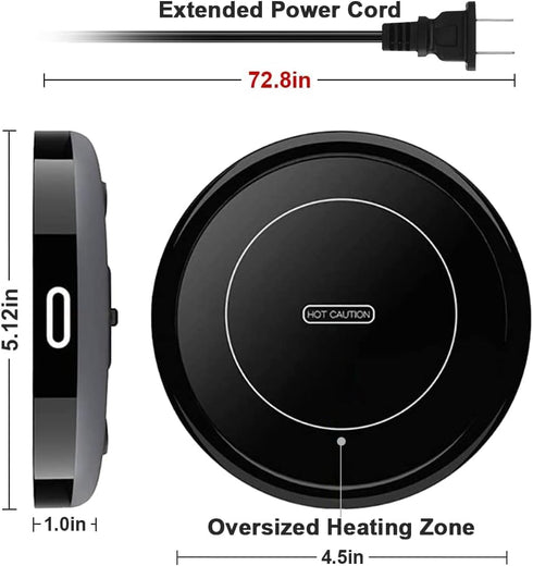 131F/55C) Smart Coffee Warmer, BESTINNKITS Auto On/Off Gravity-Induction Mug Warmer for Office Desk Use, Candle Wax Cup