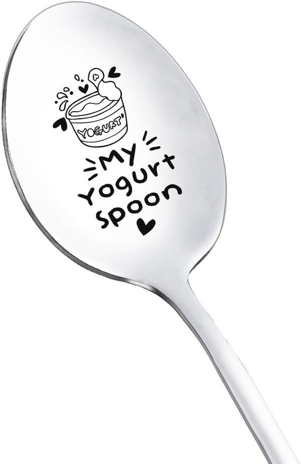 My Yogurt Spoon Gift for Yogurt Lover - Funny Engraved Spoon for Birthday & Christmas Gifts