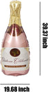 4PCS Champagne Bottle Balloons and Champagne Glass Mylar Foil Balloons for Birthday Engagement Bachelorette Party