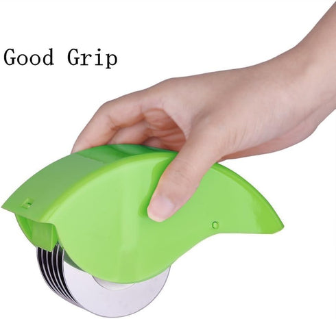 AOZBZ Herb Roller Mincer, Manual Hand Scallion Chive Mint Cutter with 6 Stainless Steel Blades