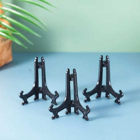 Artliving 4" Black Plastic Cookie Holder Display Stand, Place Card Holder Easels for Weddings, Birthday Party (24 Pack)
