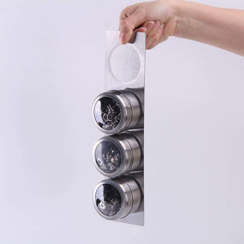 Sanvcomy 12 120 Powerful Magnetic Spice Tins- Stainless Steel Spice Storage Containers, Kitchen Spice Jars with Clear