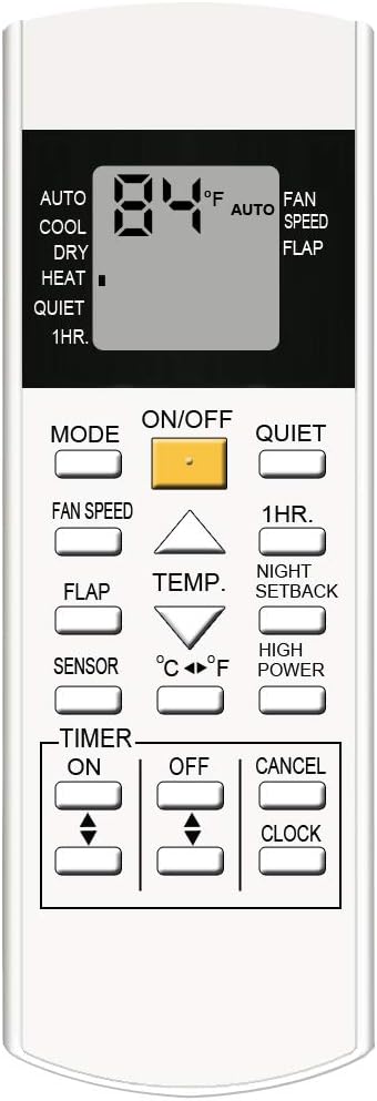 Replacement for Panasonic Air Conditioner Remote Control CV6233198927, CV6233187136, CV6233187143, and More