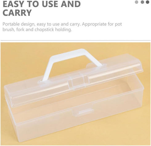 EXCEART 4pcs 12'' Plastic Storage Box for Art & Craft Supplies with Handle, Small Translucent Storage Box