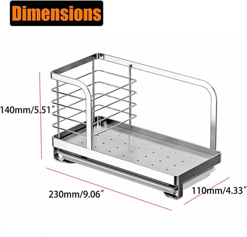 kaileyouxiangongsi Countertop Dish Soap Holder, Kitchen Sink Caddy Organizer,Sponge Holder for Sink, Stainless Steel