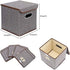 Storage Bin Set of 4, Linen Fabric Foldable Containers with Lid, Collapsible Organizer Boxes