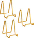 4.5 inch Metal Plate Stands for Display, Tabletop Picture Stand, Gold Iron Easels for Photos, Books, Plates