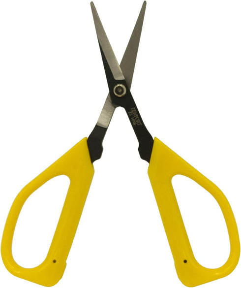Zenport ZS109B Ergonomic Bent Handle Deluxe Bud Trimming Scissors, 6.5-Inch, Yellow