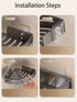 Generic 2 Pack, Corner Shower Caddy, Black Wall Mounted Bathroom Storage Rack, Plastic Organizer Shelf with Drainage