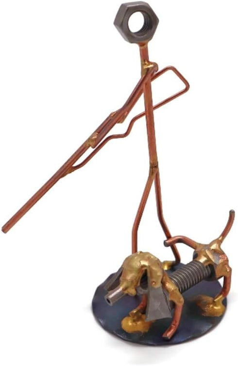 Man's Best Friend Collectible Handmade Metal Art Figurine, Unique Desk Accessories and Office Décor for Dog Lovers