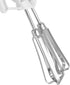 Egg Whisk, Manual Stainless Steel Hand Mixer with Double Wheel Design and Rotation Handle, White