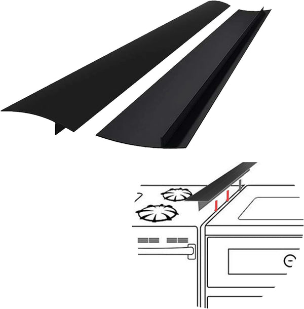 Silicone Stove Gap Covers (2 Pack) - Heat Resistant Counter Guard Seal for Gap Between Oven Kitchen Cabinet and Stove