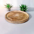 CRAFTYKART Set 11 inches, 11 inches Round Wood Serving Trays Rustic Nesting Trays Stackable Platters for Serving Cakes