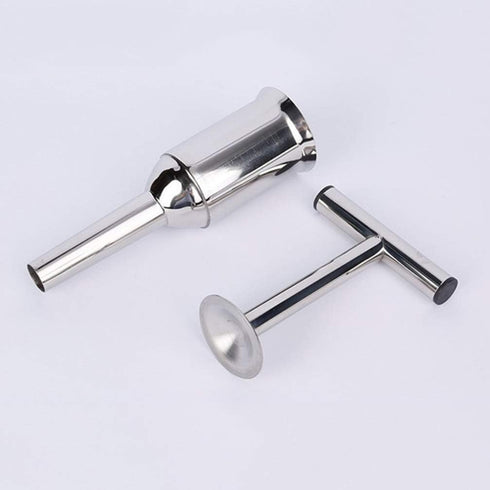 Stainless Steel Sausage Stuffer Tubes Filler Meat Filling Funnel Stuffer Tools, 28cm