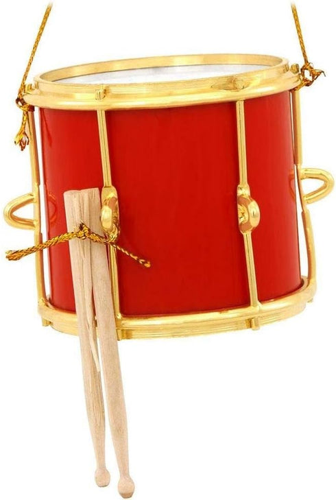 Broadway Gifts Red Marching Drum Christmas Tree Ornament 2 inches - Musical Instrument Ornament