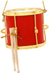 Broadway Gifts Red Marching Drum Christmas Tree Ornament 2 inches - Musical Instrument Ornament