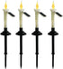 4Pcs Solar Taper Candles with Holders, Waterproof LED Candles Light Rechargeable Tapered