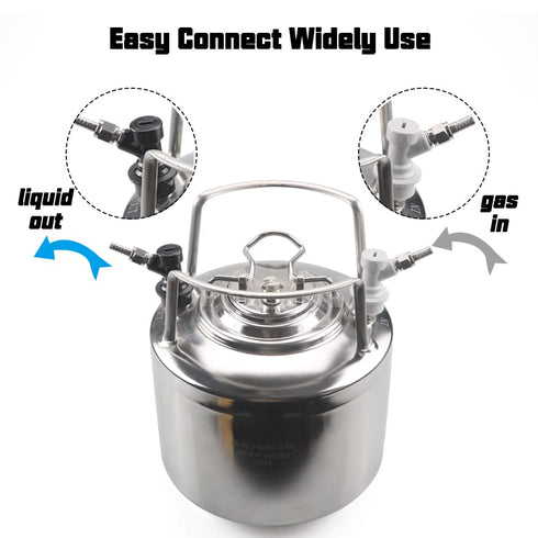 PERA Ball Lock MFL Dis-Connect Set with Swivel Nuts - 2 Pack (5/16 Gas, 1/4 Liquid Barbed)