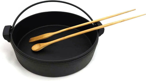 JapanBargain 3789 Bamboo Cooking Chopsticks with Spoon and Fork, 3-in-1 Cooking Utensil for Deep Frying