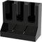 Richboom Cup and Lid Organizer, 6 Compartments with 2 Removable Dividers for Coffee Station - Black Countertop Caddy
