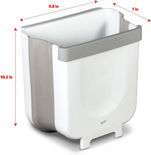 Glad Roomate Collapsible Waste Bin, 2 Gallon, Compact Travel Trash Can with Expandable Design