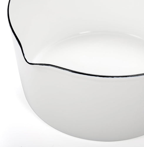 Peohud 37 Oz Enamel Milk Pan, Mini Butter Warmer with Pour Spout for Stove Top